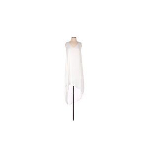 bcbg maxazria kaira asymmetrical high low white silk dress size small